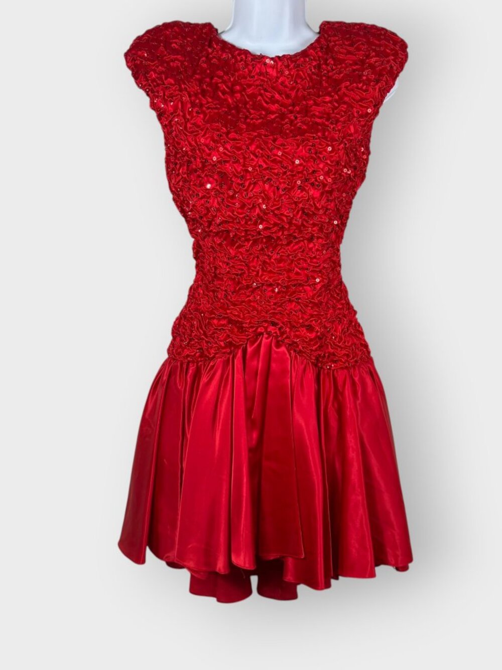Vtg 80s Notorious Womens Formal Dress | 3 | Red Sequins | Prom HOCO Valley Girl